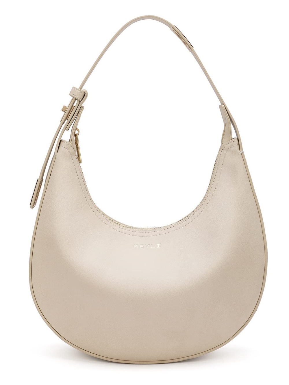 ✨ Keyli Cream Crescent Shoulder Bag | Half Moon Hobo Purse Minimalist